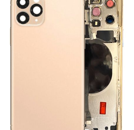 Back Housing Frame with Small Components Pre-Installed for iPhone 11 Pro (NO LOGO) (GOLD)