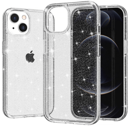 Ultra Glossy Protector Case - GLITTER CLEAR for iPhone 15 (Only Ground Shipping)