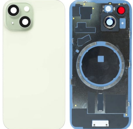 Back Glass with Frame and MagSafe Magnet for iPhone 15 (NO LOGO) (GREEN)