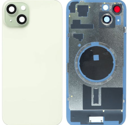 Back Glass with Frame and MagSafe Magnet for iPhone 15 Plus (NO LOGO) (GREEN)