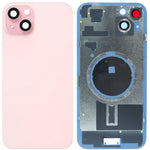 Back Glass with Frame and MagSafe Magnet for iPhone 15 Plus (NO LOGO) (PINK)