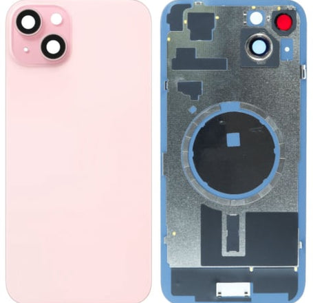 Back Glass with Frame and MagSafe Magnet for iPhone 15 Plus (NO LOGO) (PINK)