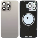 Back Glass with Frame and MagSafe Magnet for iPhone 15 Pro Max (NO LOGO) (NATURAL TITANIUM)