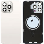 Back Glass with Frame and MagSafe Magnet for iPhone 15 Pro Max (NO LOGO) (WHITE TITANIUM)