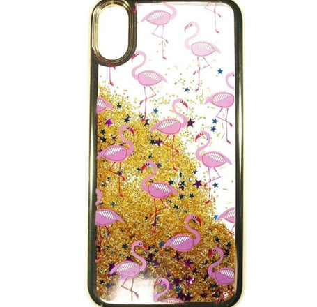 iPhone X / XS Glitter Liquid TPU Case - FLAMINGO GOLD (Only Ground Shipping)