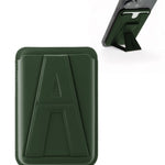 A Design Leather Magnetic Card Wallet Holder w/Stand - GREEN (Only Ground Shipping)