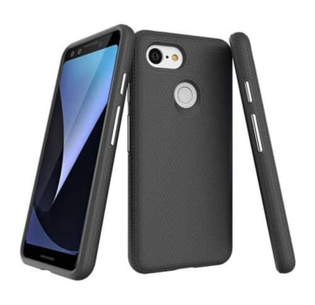 Google Pixel 3 XL Shock Absorption Protective Dual Layer Case- BLACK (Only Ground Shipping)