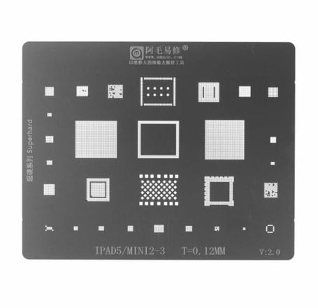 AMAOE BGA Reballing Stencil for iPad 5 / Mini2 / Mini 3