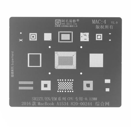 AMAOE BGA Reballing Stencil for Macbook MAC4 - 2016 A1534