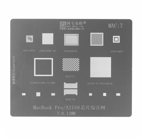 AMAOE BGA Reballing Stencil for Macbook MAC7 - MacBook Pro A2159