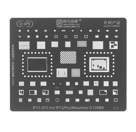 AMAOE BGA Reballing Stencil for iPhone 13 Series - 0.12mm (A15)