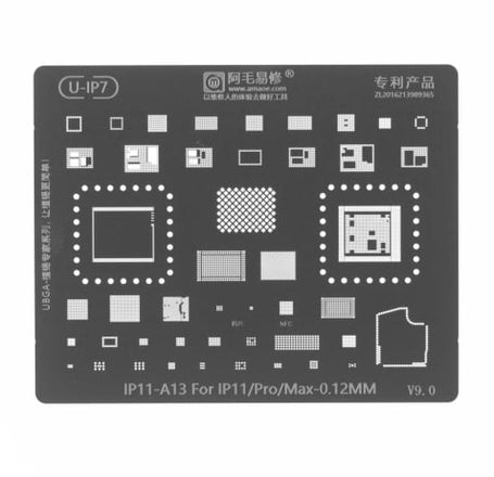 AMAOE BGA Reballing Stencil for iPhone 11 Series - 0.12mm (A13)