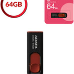 Adata C008 Retractable Capless USB Flash Drive - 64GB (RED)