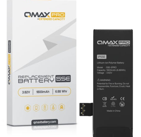 QMAX Pro Extended Capacity Replacement Battery for iPhone 5SE (1800 mAH)