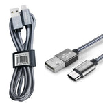 Esoulk USB A-C Braided Charging Cable (SILVER) (3ft)