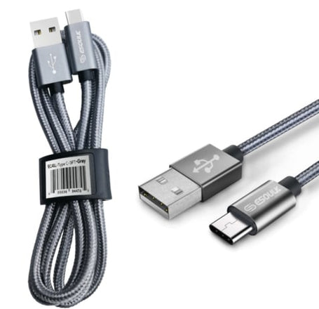 Esoulk USB A-C Braided Charging Cable (SILVER) (3ft)