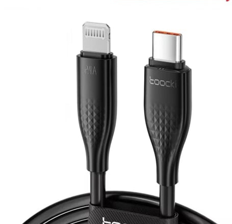 Toocki USB C-L Fast Charging Data Cable (BLACK) (27W) (6ft)