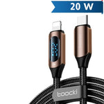 Toocki USB C-L Fast Charging Data Cable w/ Display (BROWN) (20W) (6ft)