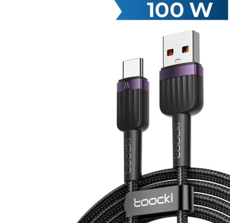 Toocki USB A-C Super Fast Charging Data Cable (BLACK / PURPLE) (100W / 7A) (6ft)