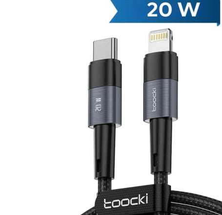 Toocki USB C-L Fast Charging Data Cable (GRAY) (20W) (6ft)