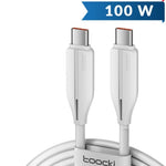 Toocki USB C-C Super Fast Charging Data Cable (WHITE) (100W) (6ft)