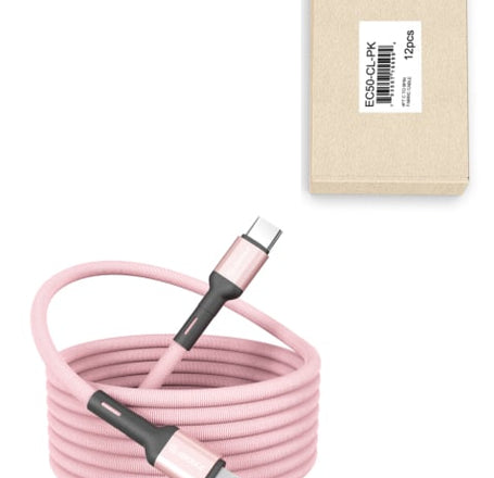 Esoulk USB C-L Braided Charging Cable (PINK) (4ft)