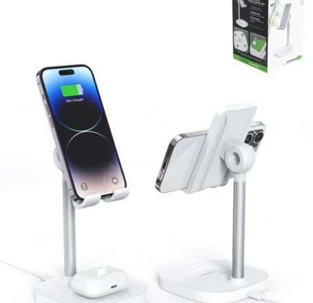 Esoulk 2-in-1 Wireless Charging Stand (15W) (WHITE)