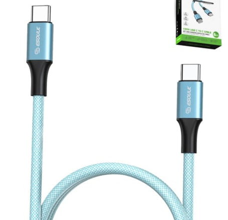 Esoulk USB C to C Charging & Data Sync Cable (BLUE) (100W) (6FT)