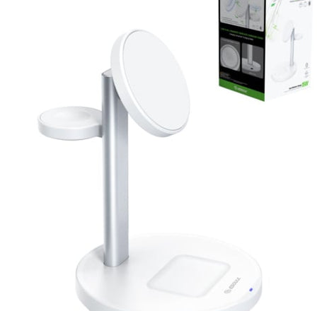 3in1 Magnetic Wireless Charging Stand (WHITE)