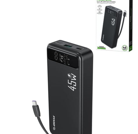 Esoulk Built-in Fast Charging PowerBank (20000mAh / 45W) (BLACK) (Only Ground Shipping)