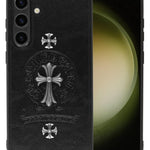 Galaxy A13 5G Leather Case w/ Metal Ornaments - CROSS (Only Ground Shipping)