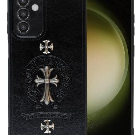 Galaxy A14 4G/5G Leather Case w/ Metal Ornaments - CROSS (Only Ground Shipping)