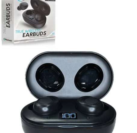 Bytech True Wireless Bluetooth Earbuds Pods w/Display - BLACK