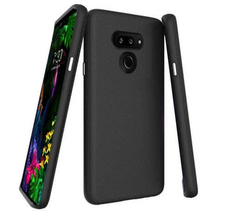 LG G8 Shock Absorption Protective Dual Layer Case - BLACK (Only Ground Shipping)