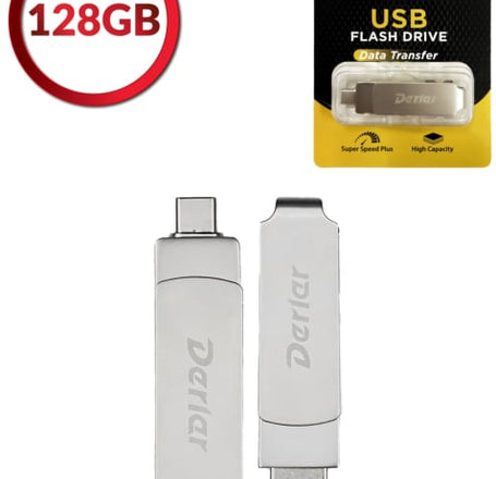 Derlar Dual USB 3.2 Type A + C USB Flash Drive (128GB)