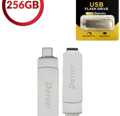 Derlar Dual USB 3.2 Type A + C USB Flash Drive (256GB)