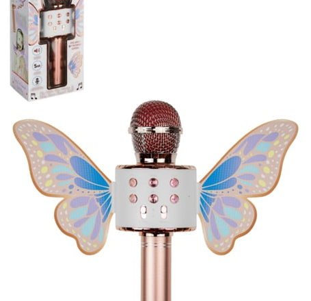 Girls Metallic Sing-Along Karaoke Speaker Microphone w/ Detachable Butterfly