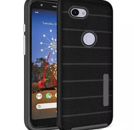 Google Pixel 3A XL Innovative Hybrid Design Dual Pro Case Cover  - BLACK (Only Ground Shipping)