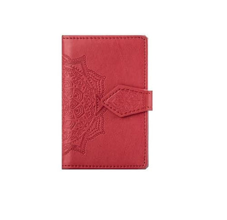 Universal Back Phone Leather Datura Flower Card Slot (HOT PINK) (Only Ground Shipping)