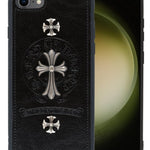 Leather Case with Metal Ornaments - CROSS for iPhone 7 / 8 (Only Ground Shipping)