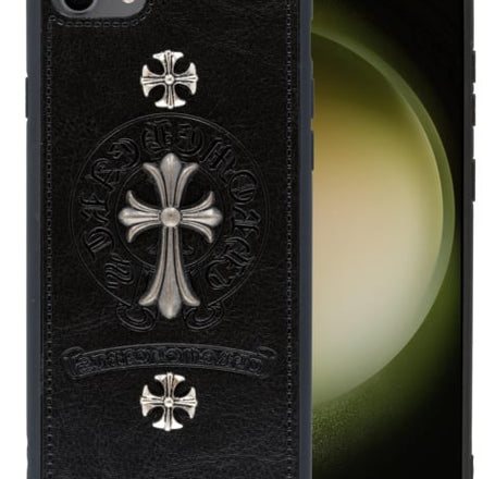 Leather Case with Metal Ornaments - CROSS for iPhone 7 / 8 (Only Ground Shipping)