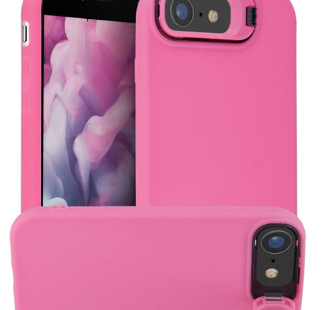 Soft Silicon Protective Case w/ Camera Stand - PINK for iPhone 7 / 8 (Only Ground Shipping)