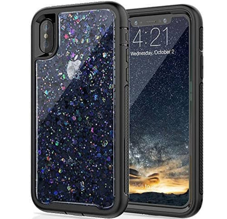 Shiny Dual Layer Flexible Protective Case - BLACK for iPhone XS Max (Only Ground Shipping)