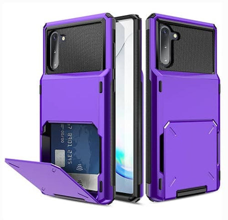 Galaxy Note 10 Plus Credit Card Pocket Case-PURPLE (Only Ground Shipping)