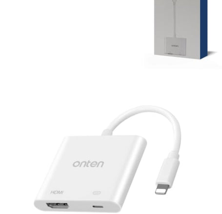 Onten 2in1 USB L to HDMI + PD Converter (With Chip)