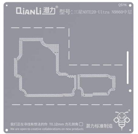 QianLi Bumblebee QS116 Middle Layer Stencil for Galaxy Note 20 Ultra N986