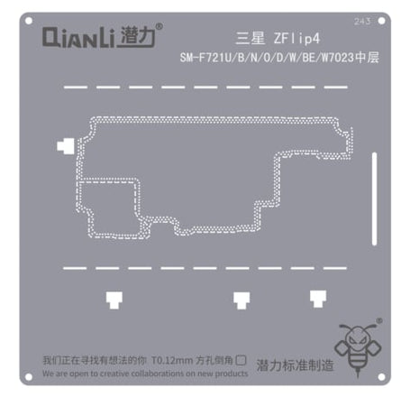 QianLi Bumblebee QS243 Middle Layer Stencil for Galaxy Z Flip 4 F721U/B/N/O/D/withBE/W7023