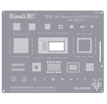 QianLi Bumblebee QS91 Stencil for MacBook / A1534 / SR23G CPU 820-00045-A