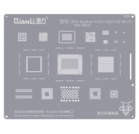 QianLi Bumblebee QS94 Stencil for MacBook A1534/SR2ZY/EN/EM CPU820-00244