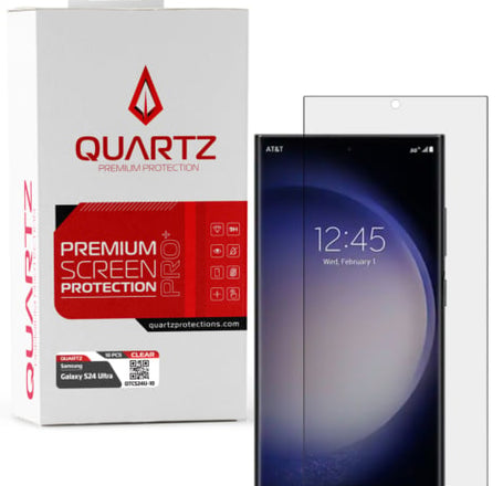 QUARTZ Clear Tempered Glass for Galaxy S24 Ultra (Pack of 10)